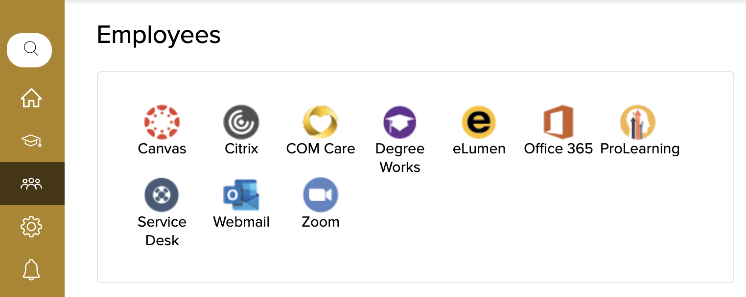 MyCOM Portal icons for COM Care
